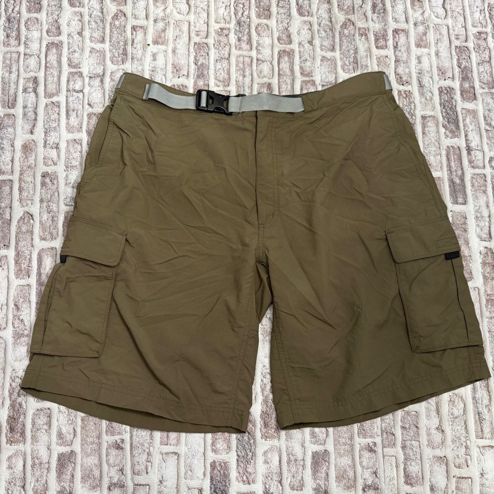 EMS Eastern Mountain Sports Mens Cargo Shorts 38 Olive Green Supplex Nylon Hike
